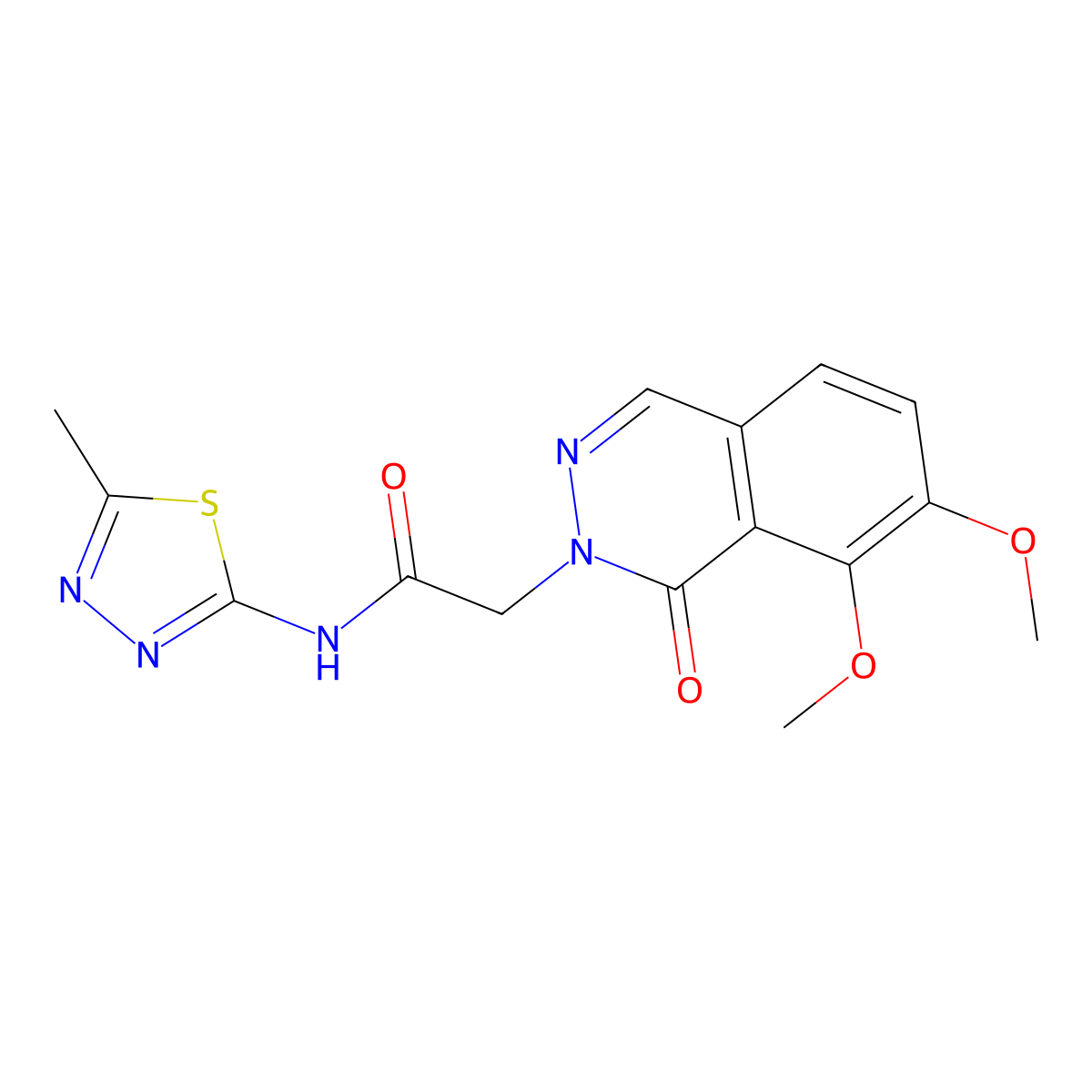 2-(7,8-dimethoxy-1-oxophthalazin-2(1H)-yl)-N-(5-methyl-1,3,4-thiadiazol-2-yl)acetamide molecular structure, CAS 1380585-01-2