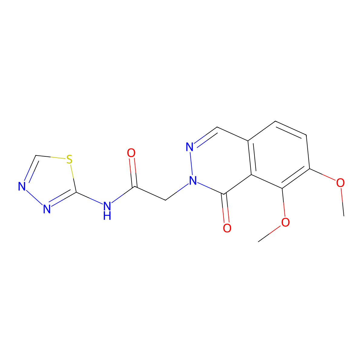 2-(7,8-dimethoxy-1-oxophthalazin-2(1H)-yl)-N-(1,3,4-thiadiazol-2-yl)acetamide molecular structure, CAS 1380585-49-8