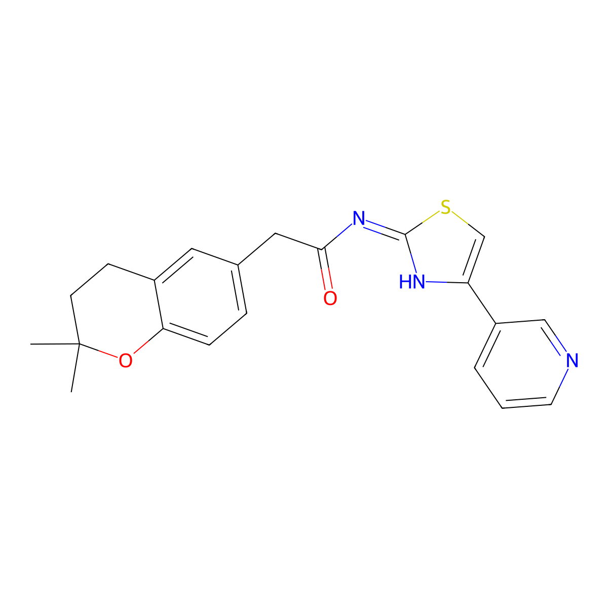2-(2,2-dimethylchroman-6-yl)-N-(4-(pyridin-3-yl)thiazol-2-yl)acetamide molecular structure, CAS 1380585-53-4