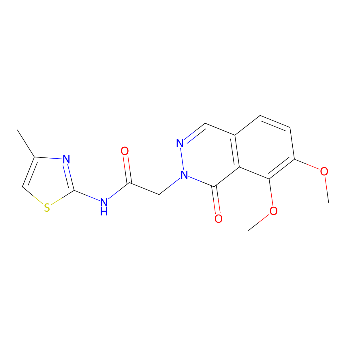 2-(7,8-dimethoxy-1-oxophthalazin-2(1H)-yl)-N-(4-methyl-1,3-thiazol-2-yl)acetamide molecular structure, CAS 1380585-58-9
