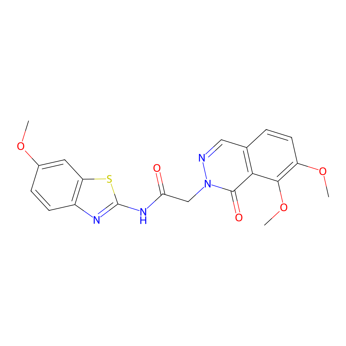 2-(7,8-dimethoxy-1-oxophthalazin-2(1H)-yl)-N-(6-methoxy-1,3-benzothiazol-2-yl)acetamide molecular structure, CAS 1380585-61-4