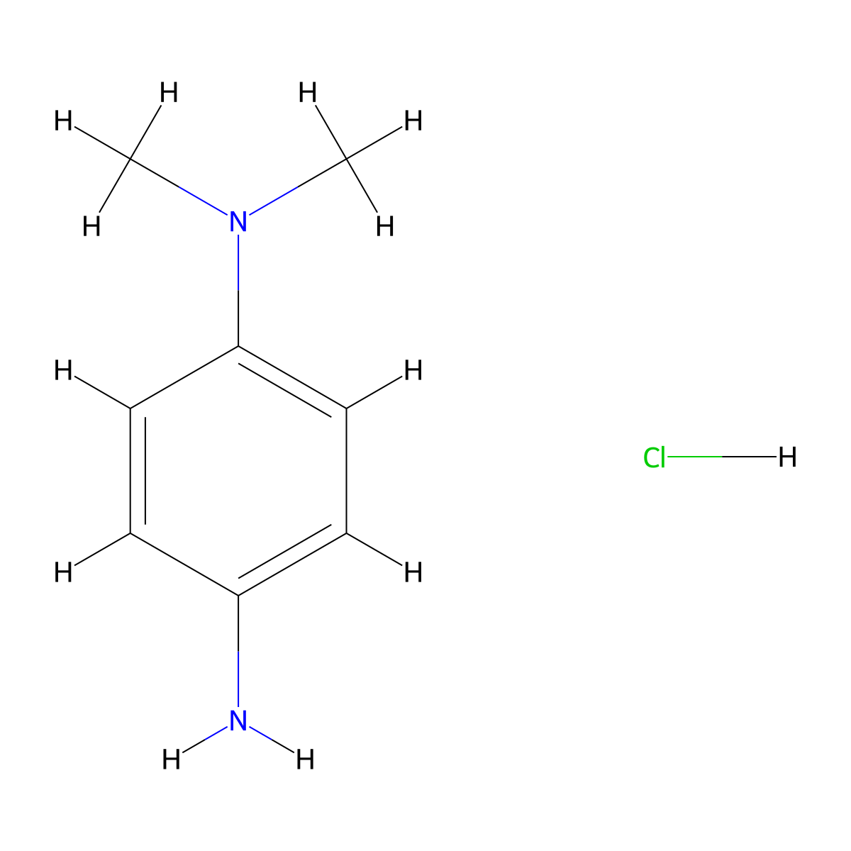 1,4-Benzenediamine, N1,N1-dimethyl-, hydrochloride (1:1) molecular structure, CAS 13806-04-7