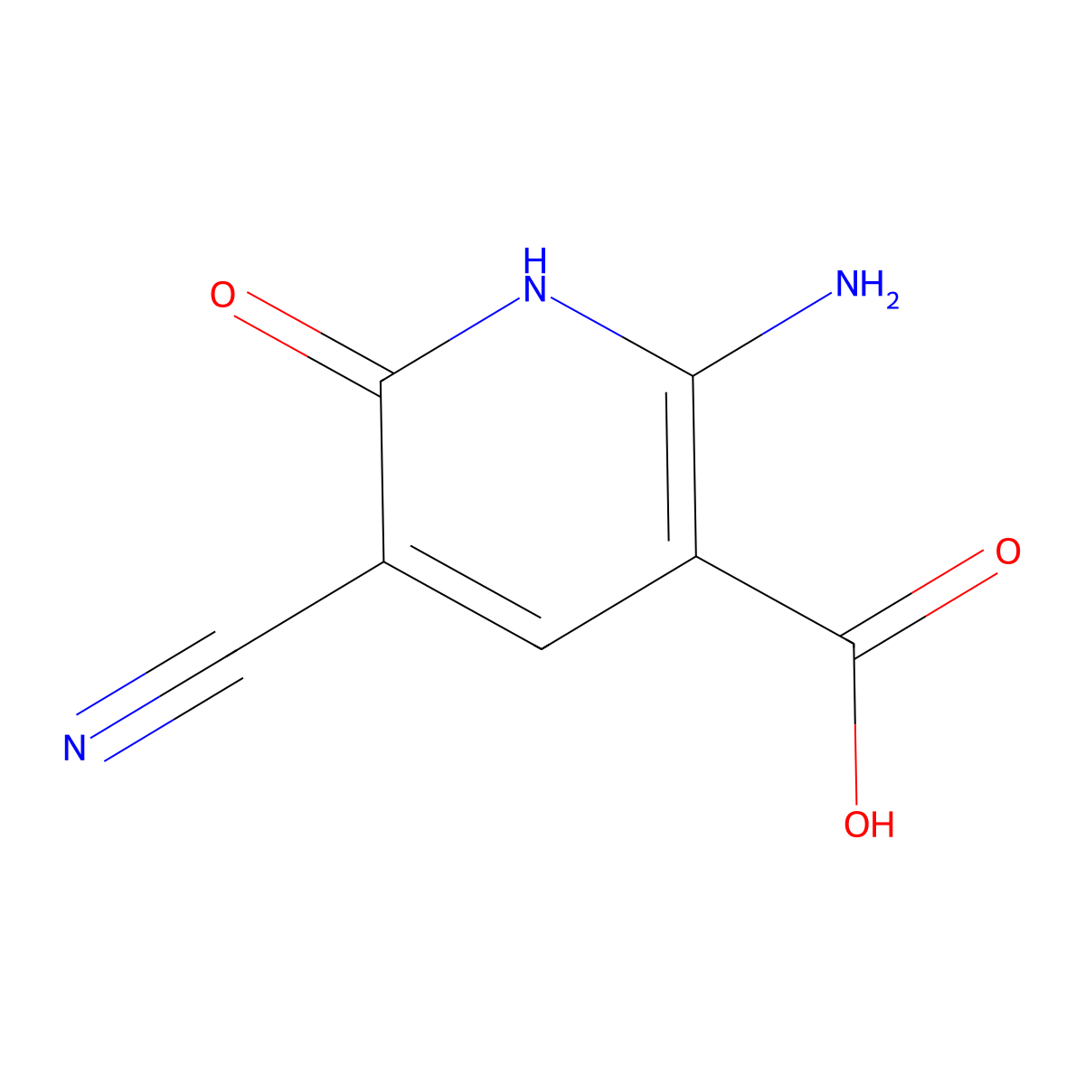 2-Amino-5-cyano-6-oxo-1,6-dihydropyridine-3-carboxylic acid molecular structure, CAS 138060-94-3