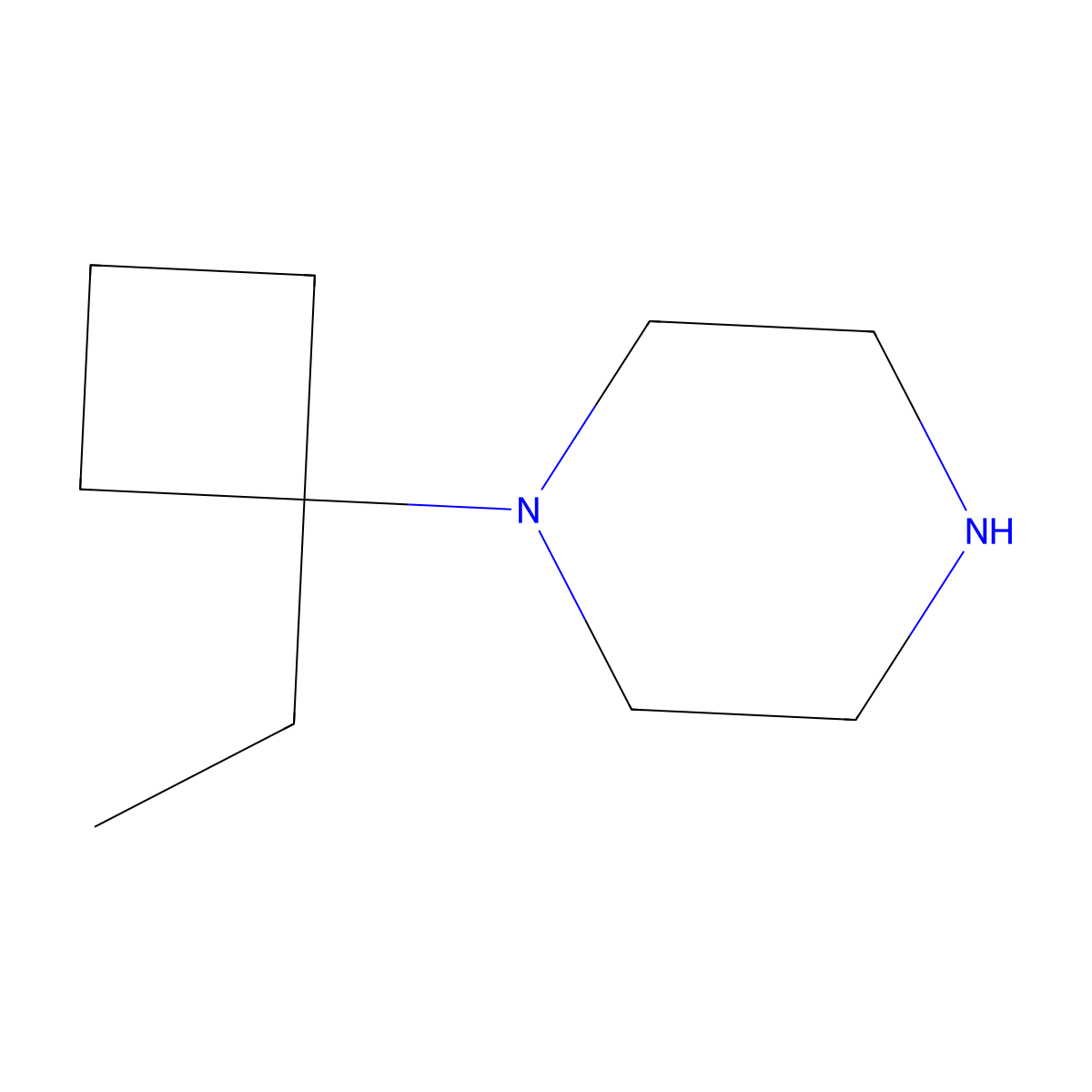 1-(1-Ethylcyclobutyl)piperazine molecular structure, CAS 1380603-61-1