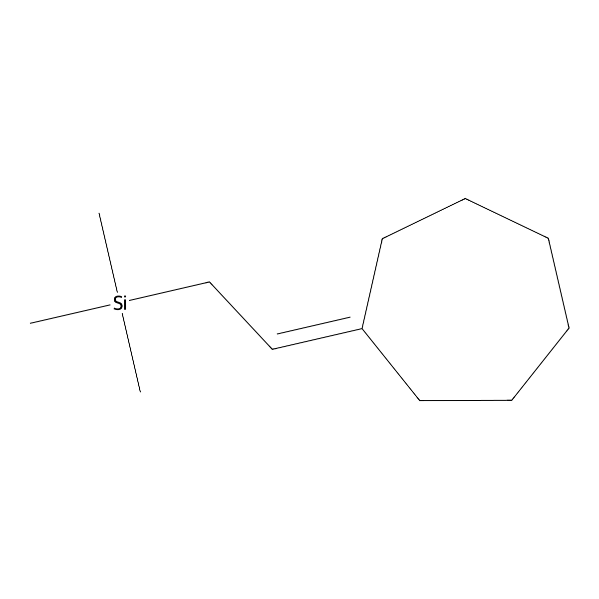 (2-Cycloheptylideneethyl)trimethylsilane molecular structure, CAS 138061-12-8