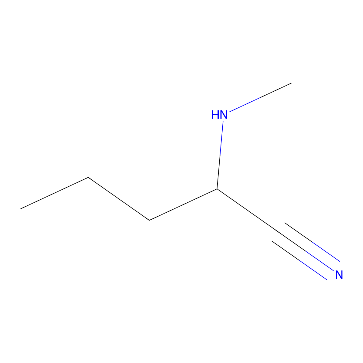 2-(Methylamino)pentanenitrile molecular structure, CAS 138062-66-5