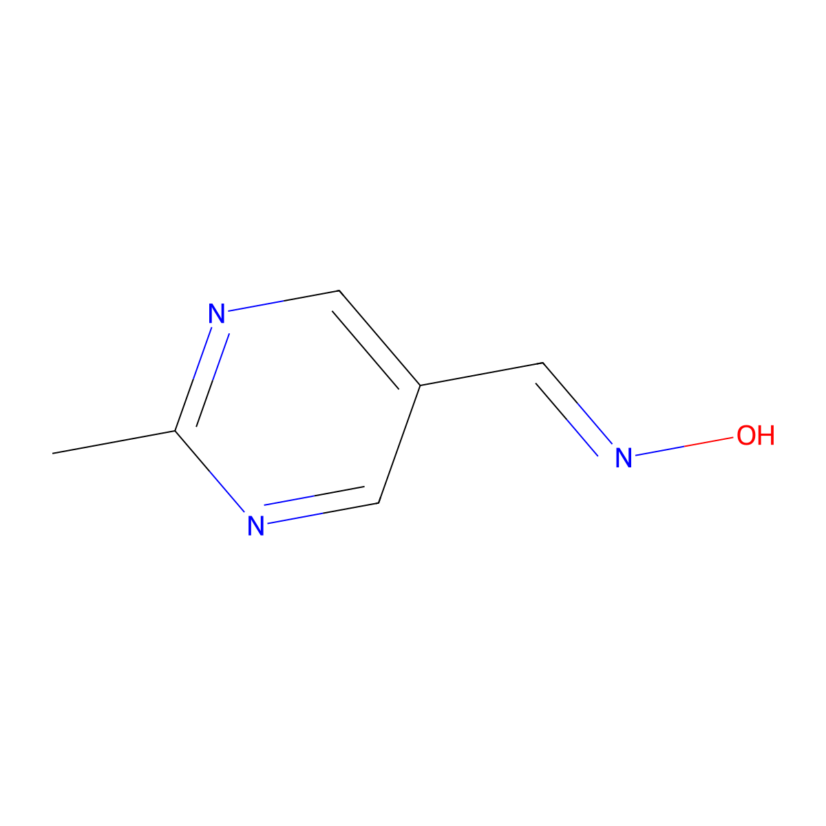 5-Pyrimidinecarboxaldehyde, 2-methyl-, oxime molecular structure, CAS 1380649-15-9