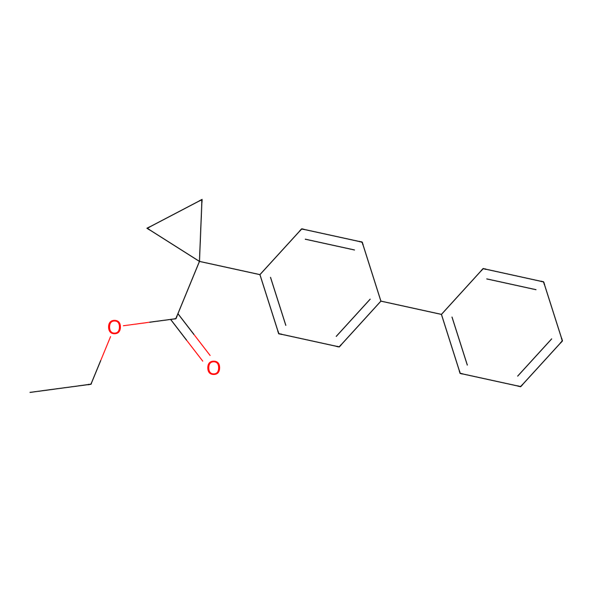 Ethyl 1-([1,1'-biphenyl]-4-yl)cyclopropanecarboxylate molecular structure, CAS 1380650-55-4