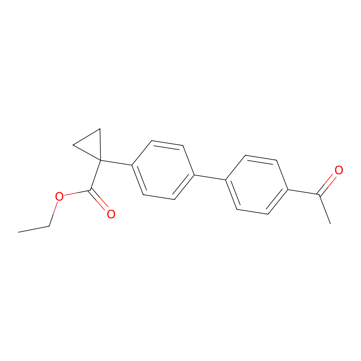 Ethyl 1-(4'-acetyl-[1,1'-biphenyl]-4-yl)cyclopropanecarboxylate molecular structure, CAS 1380650-56-5