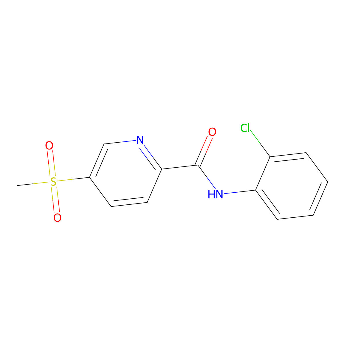 N-(2-chlorophenyl)-5-(methylsulfonyl)picolinamide molecular structure, CAS 1380672-71-8
