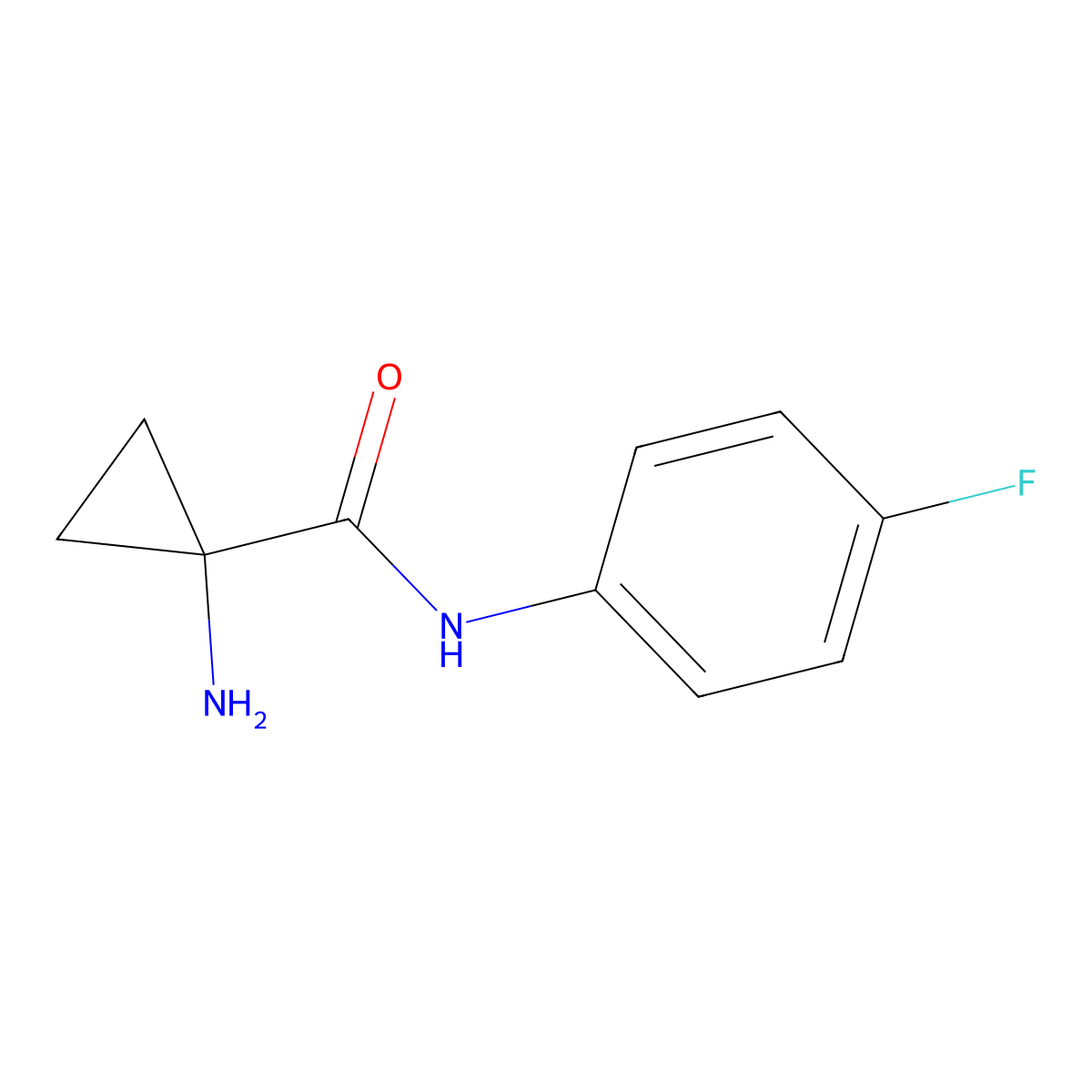 1-Amino-N-(4-fluorophenyl)cyclopropanecarboxamide molecular structure, CAS 1380679-95-7