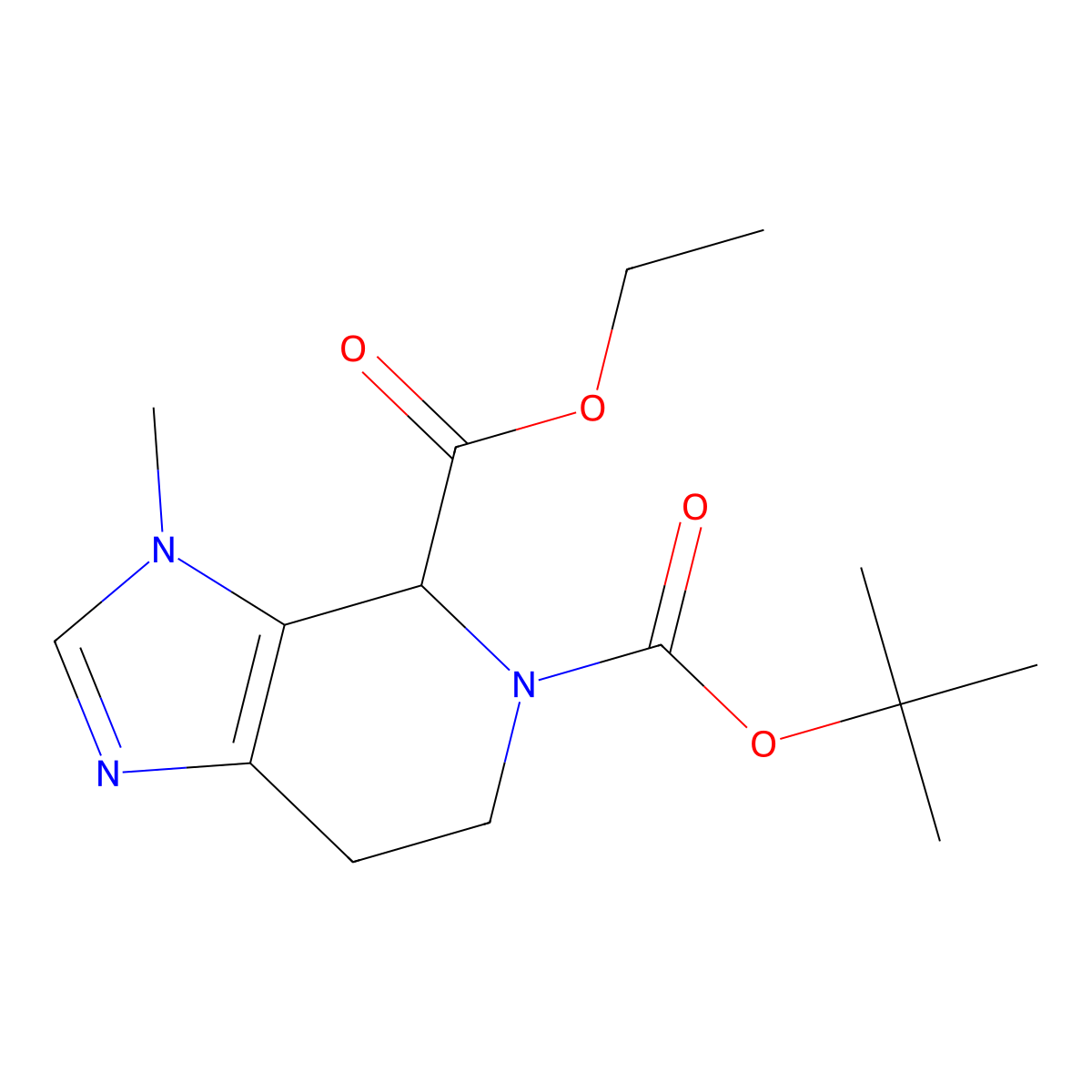 5-tert-butyl 4-ethyl 3-methyl-6,7-dihydro-3H-imidazo[4,5-c]pyridine-4,5(4H)-dicarboxylate molecular structure, CAS 1380679-97-9