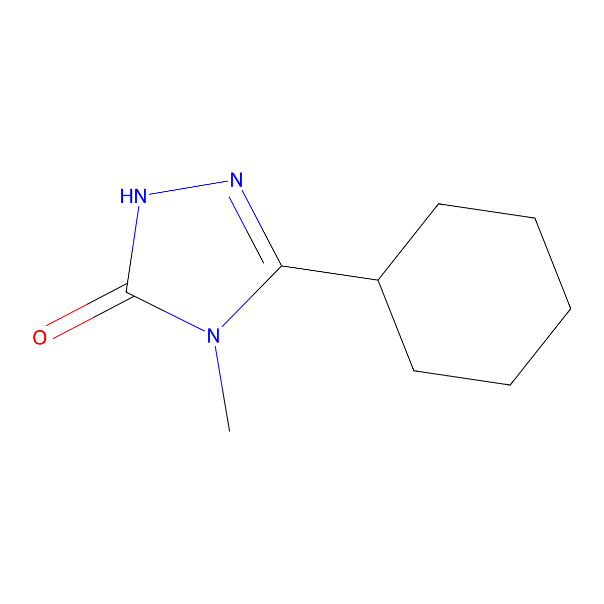 3-cyclohexyl-4-methyl-4,5-dihydro-1H-1,2,4-triazol-5-one molecular structure, CAS 1380680-07-8