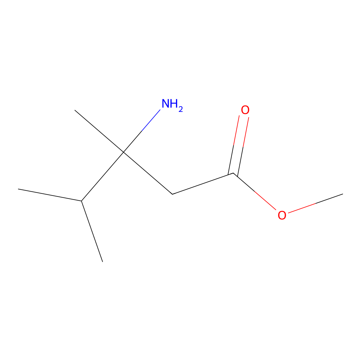 Methyl 3-amino-3,4-dimethylpentanoate molecular structure, CAS 1380680-25-0