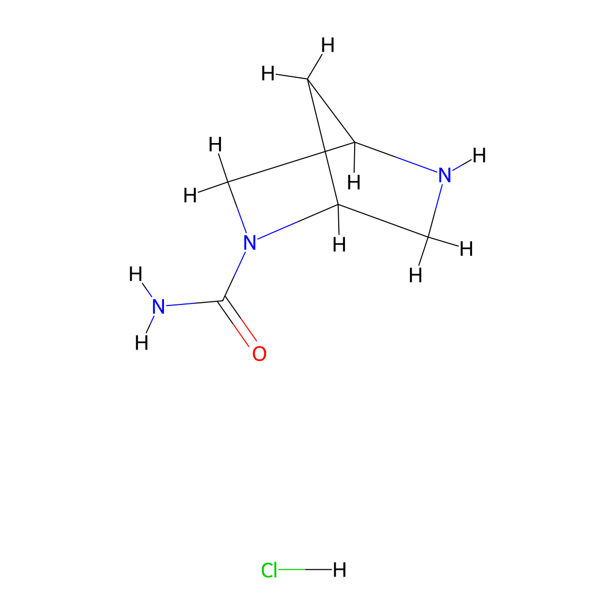 2,5-Diazabicyclo[2.2.1]heptane-2-carboxamide hydrochloride molecular structure, CAS 1380680-49-8
