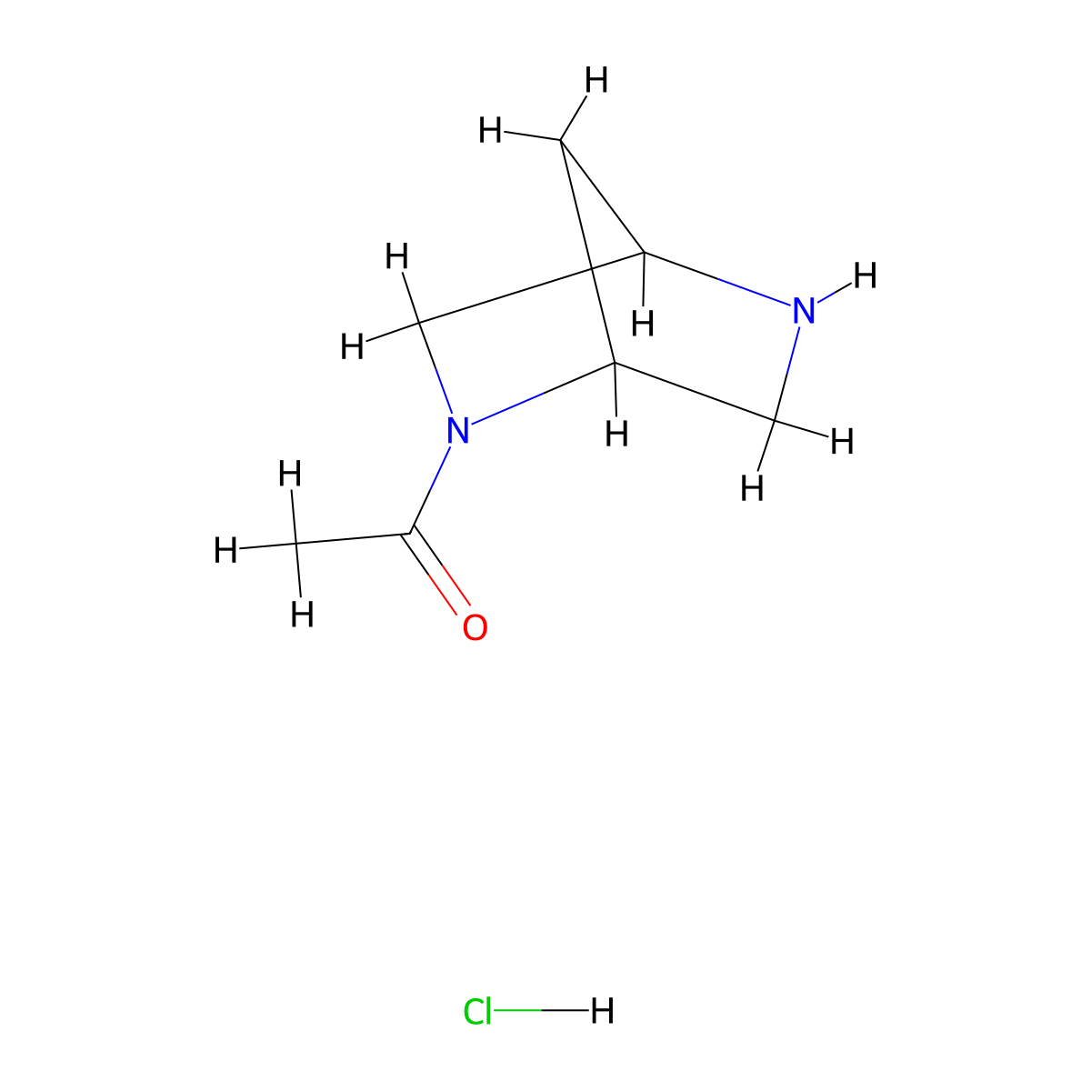 1-{2,5-Diazabicyclo[2.2.1]heptan-2-yl}ethan-1-one hydrochloride molecular structure, CAS 1380680-52-3
