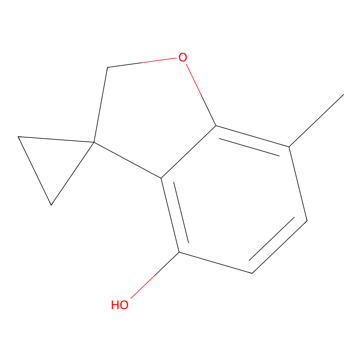 7-methylspiro[2H-benzofuran-3,1-cyclopropane]-4-ol molecular structure, CAS 1380698-54-3