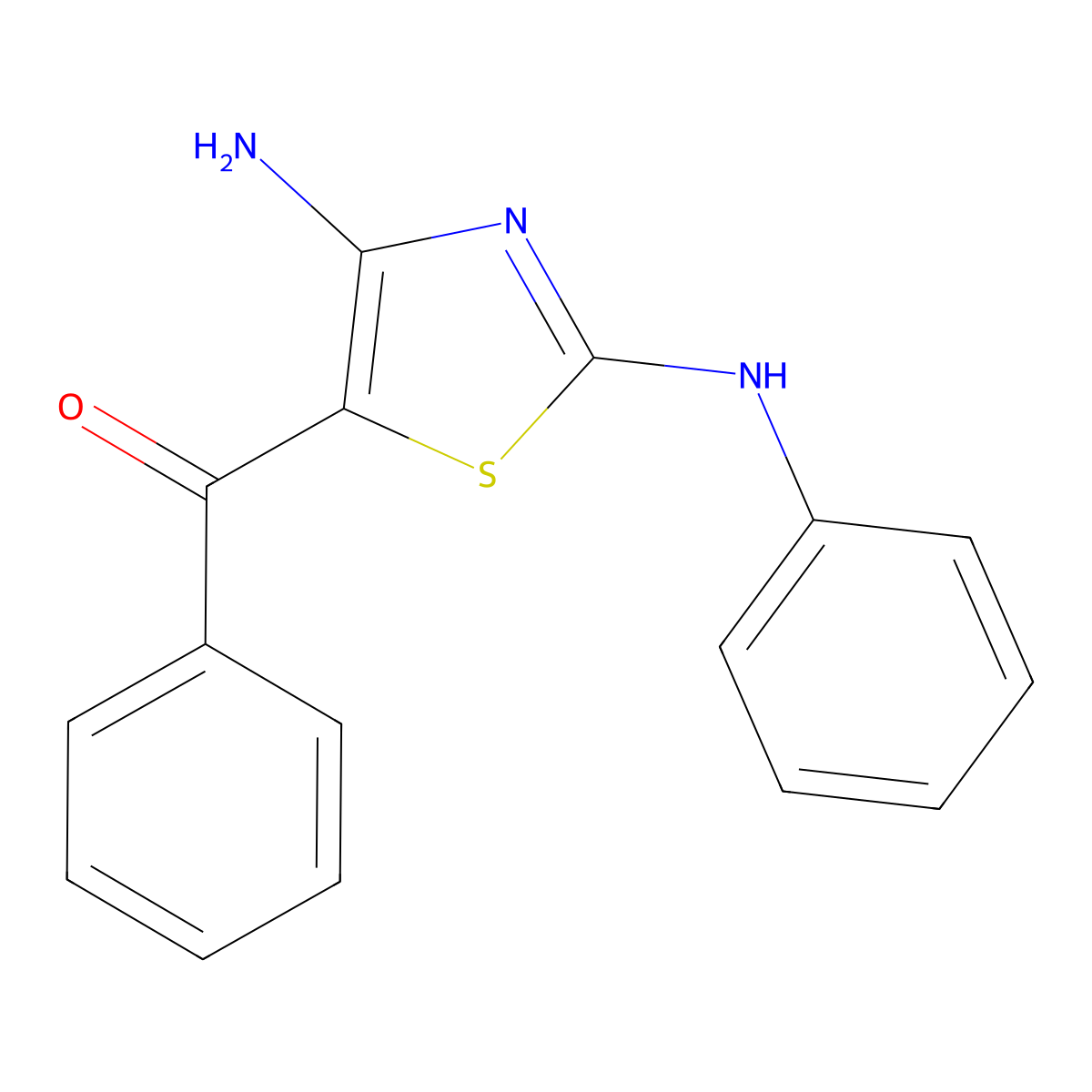[4-Amino-2-(Phenylamino)-1,3-Thiazol-5-Yl](Phenyl)methanone molecular structure, CAS 13807-10-8