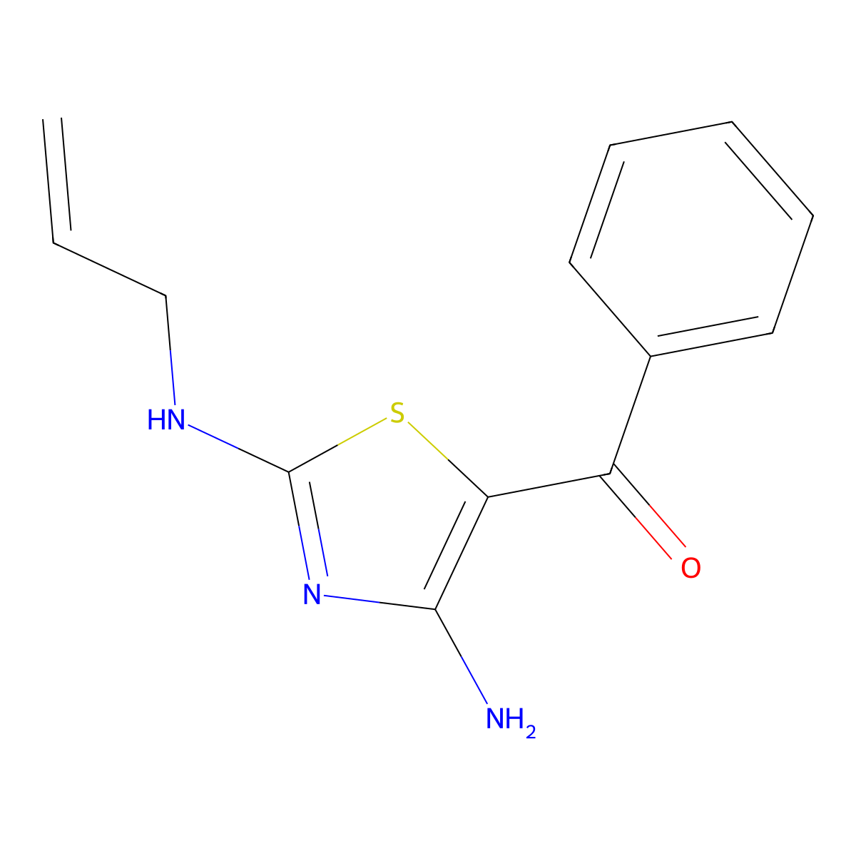 [4-Amino-2-(prop-2-en-1-ylamino)-1,3-thiazol-5-yl](phenyl)methanone molecular structure, CAS 13807-12-0