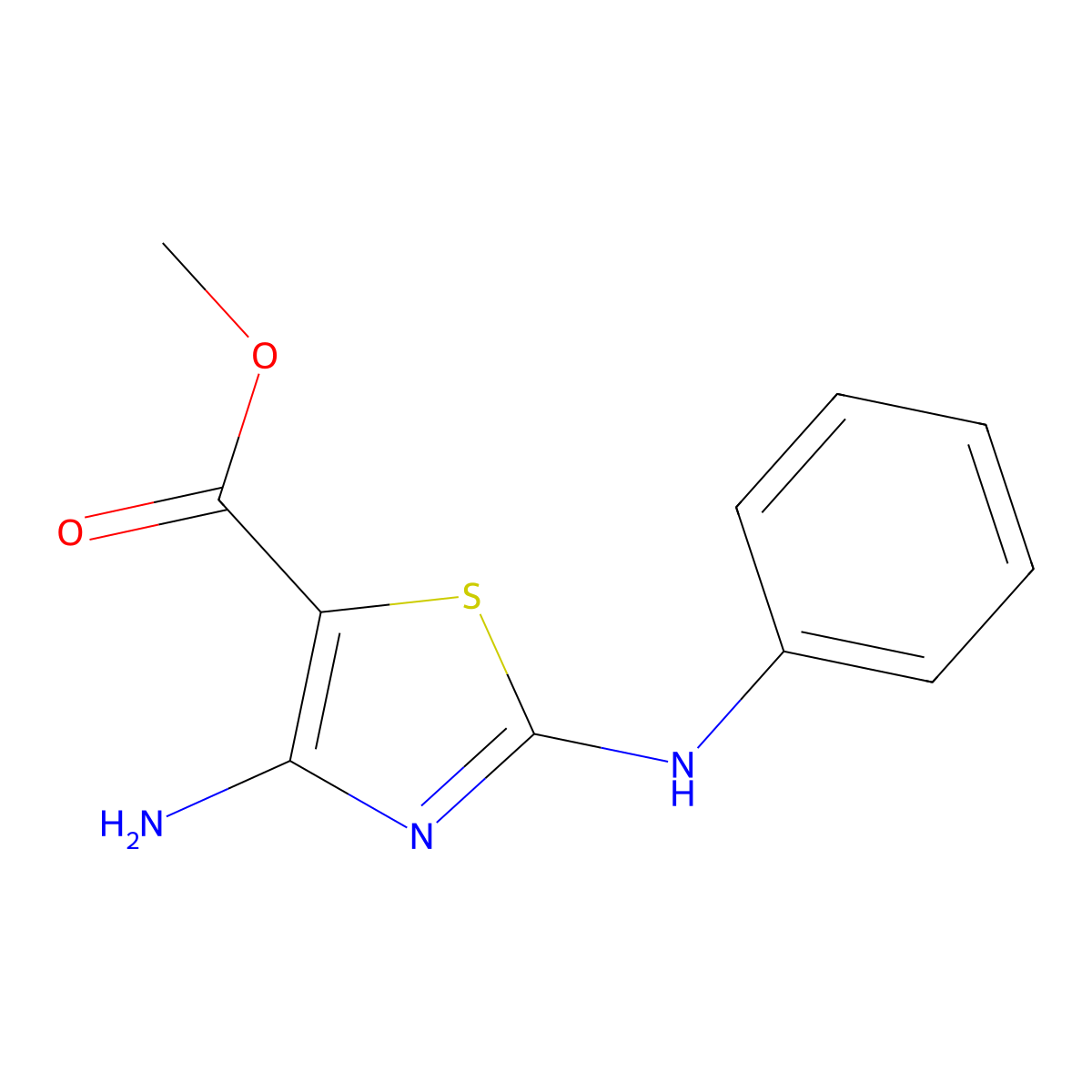 Methyl 4-amino-2-anilino-1,3-thiazole-5-carboxylate molecular structure, CAS 13807-17-5