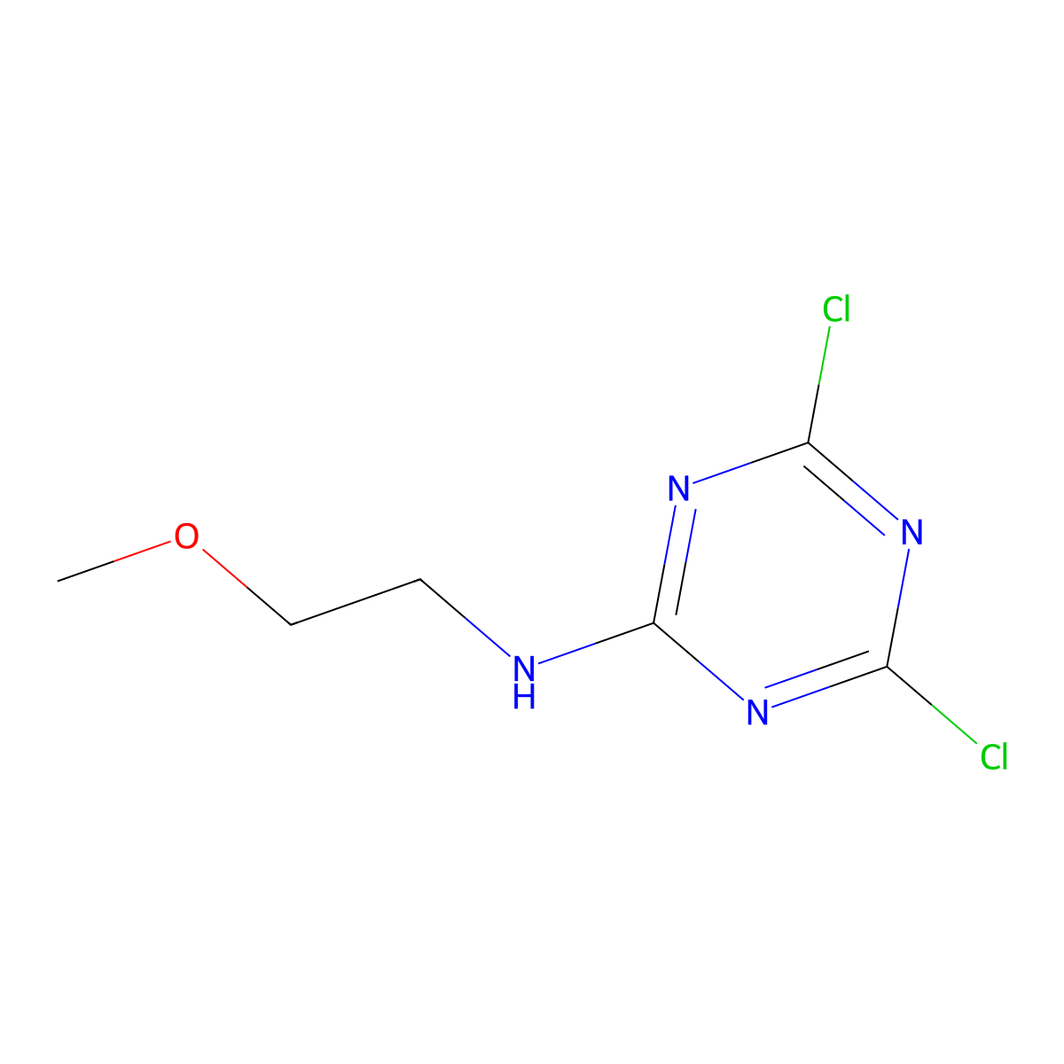 4,6-dichloro-N-(2-methoxyethyl)-1,3,5-triazin-2-amine molecular structure, CAS 13807-42-6