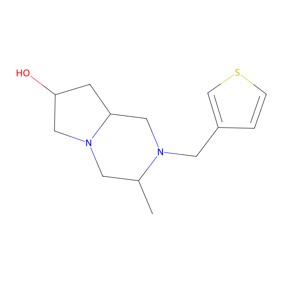 (3S,7R)-3-Methyl-2-(thiophen-3-ylmethyl)octahydropyrrolo[1,2-a]pyrazin-7-ol molecular structure, CAS 1380701-68-7
