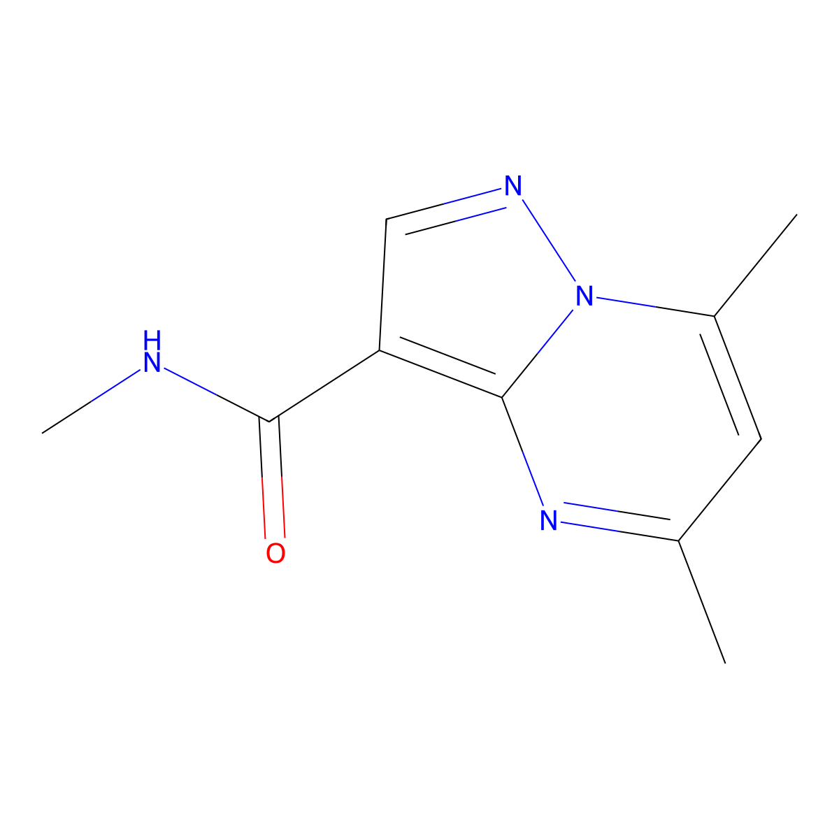 N,5,7-trimethylpyrazolo(1,5-a)pyrimidine-3-carboxamide molecular structure, CAS 1380717-12-3