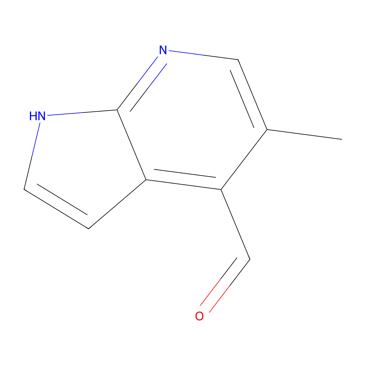 5-methyl-1H-pyrrolo[2,3-b]pyridine-4-carbaldehyde molecular structure, CAS 1380740-41-9