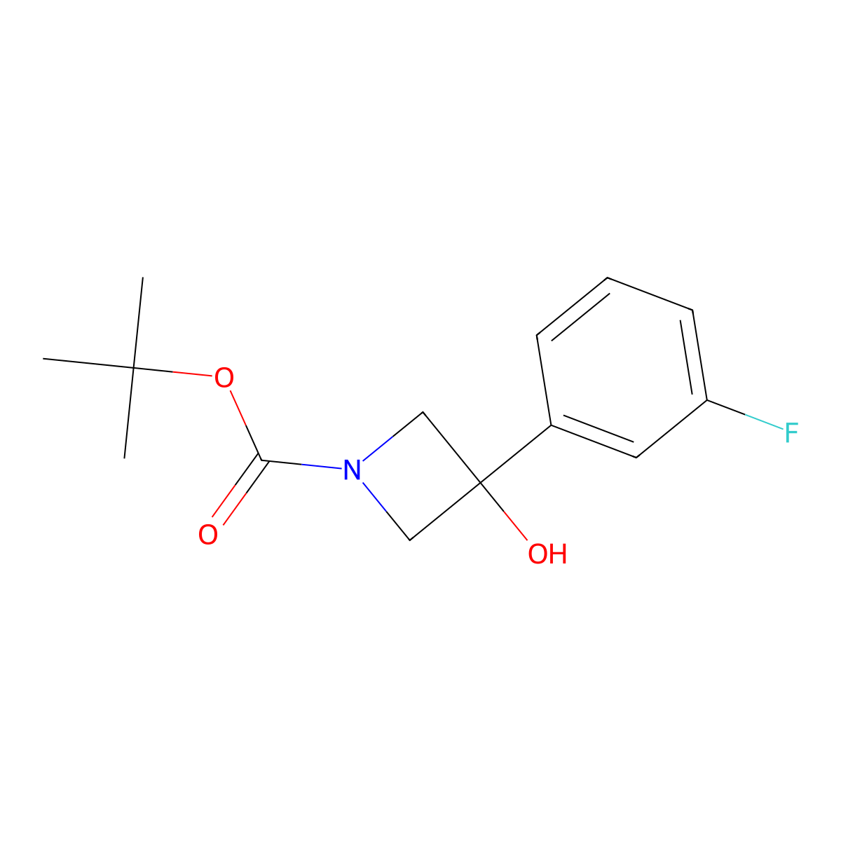 Tert-butyl 3-(3-fluorophenyl)-3-hydroxyazetidine-1-carboxylate molecular structure, CAS 1380752-53-3