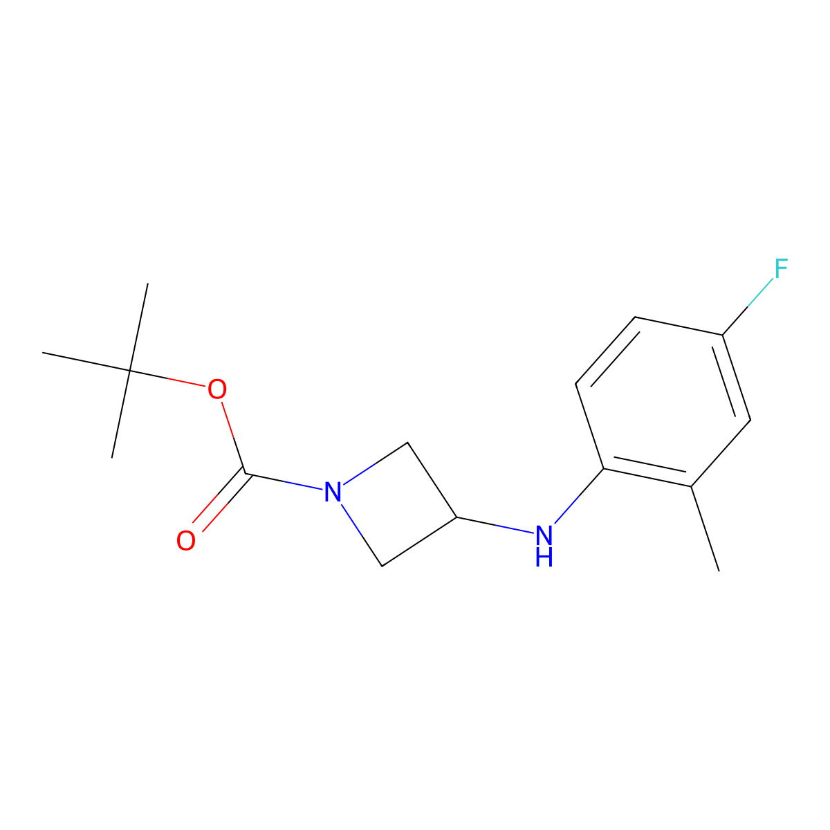 Tert-butyl 3-((4-fluoro-2-methylphenyl)amino)azetidine-1-carboxylate molecular structure, CAS 1380752-59-9