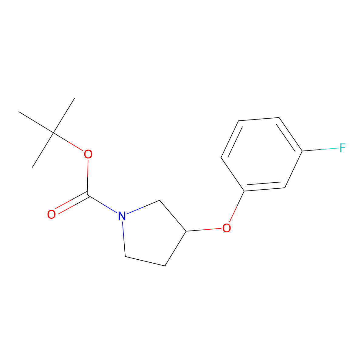 Tert-butyl 3-(3-fluorophenoxy)pyrrolidine-1-carboxylate molecular structure, CAS 1380752-76-0