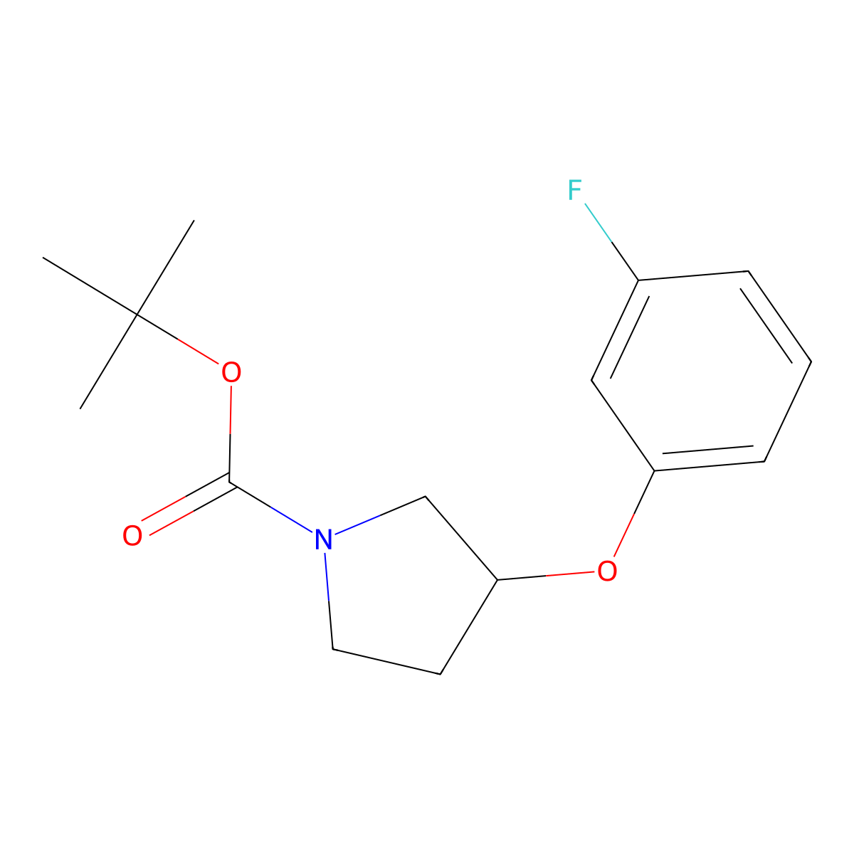 Tert-butyl 3-(3-fluorophenoxy)pyrrolidine-1-carboxylate molecular structure, CAS 1380752-76-0