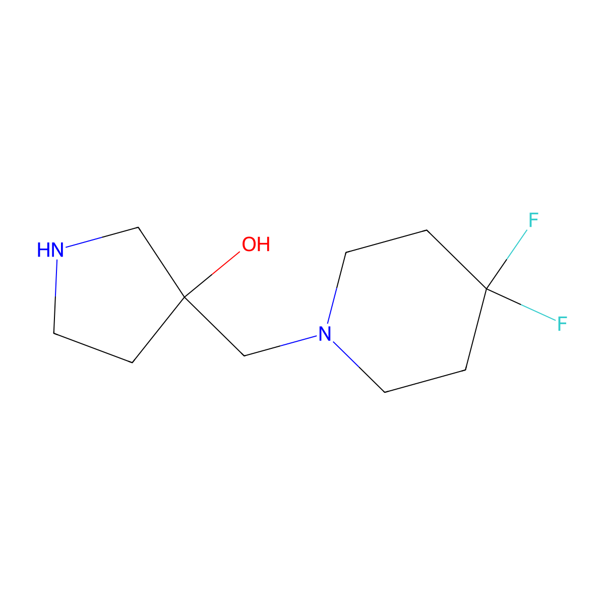 3-[(4,4-Difluoropiperidin-1-yl)methyl]pyrrolidin-3-ol molecular structure, CAS 1380762-33-3