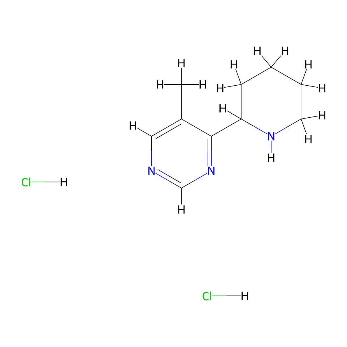 5-Methyl-4-piperidin-2-ylpyrimidine dihydrochloride molecular structure, CAS 1380777-57-0