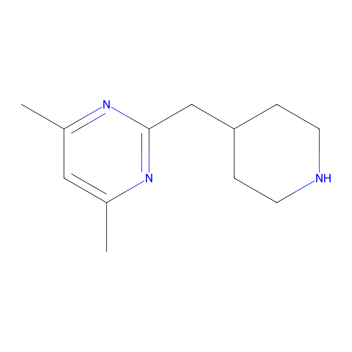 4,6-Dimethyl-2-(piperidin-4-ylmethyl)pyrimidine molecular structure, CAS 1380779-02-1