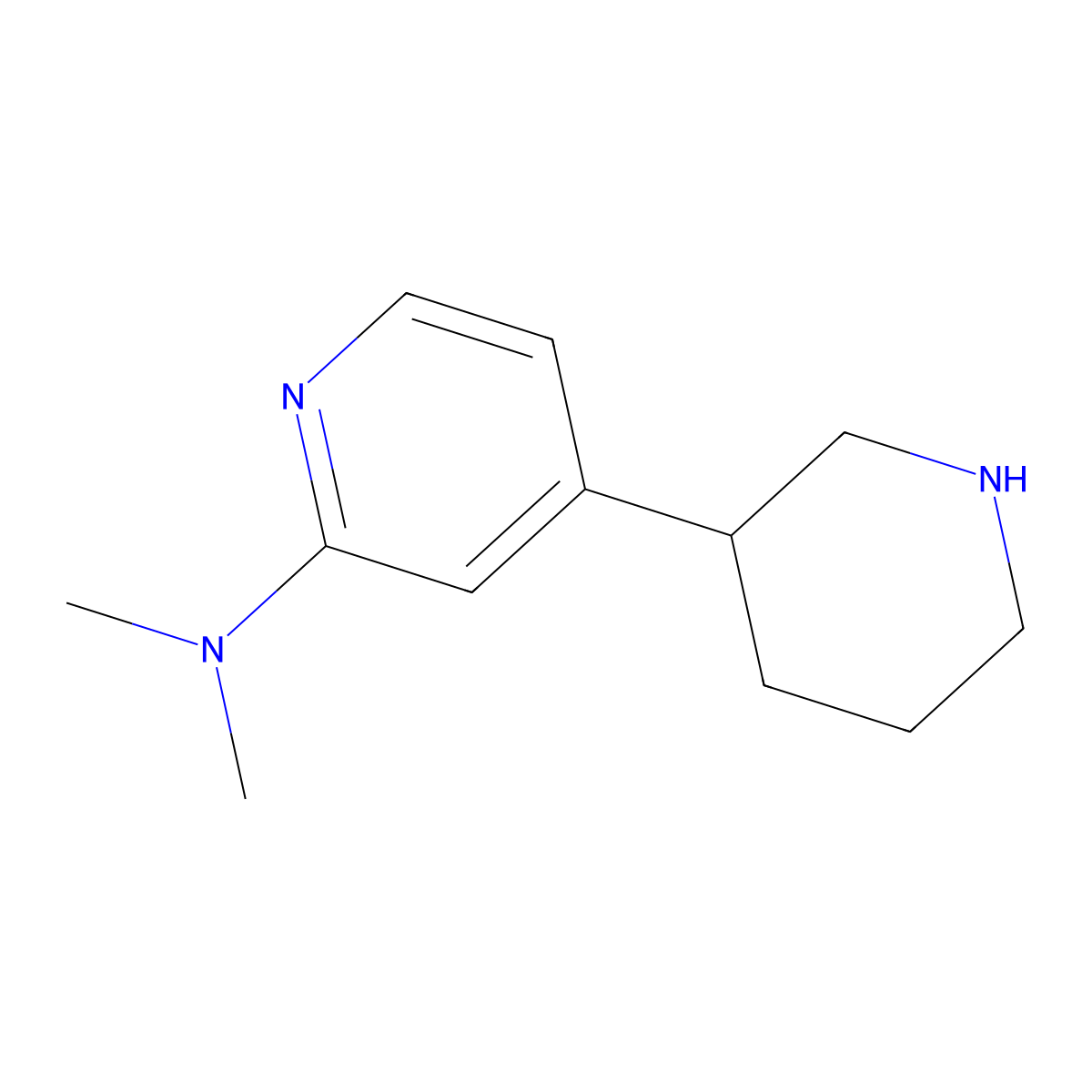 N,N-Dimethyl-4-(piperidin-3-yl)pyridin-2-amine molecular structure, CAS 1380787-06-3