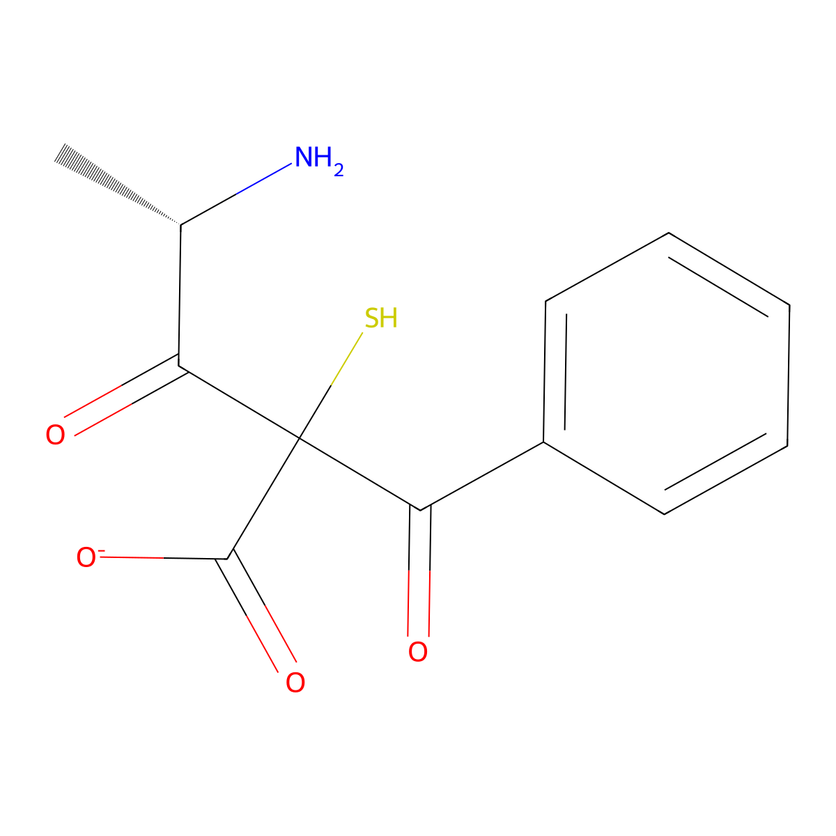 Benzoyl-alanyl-thioglycolic acid molecular structure, CAS 138079-74-0