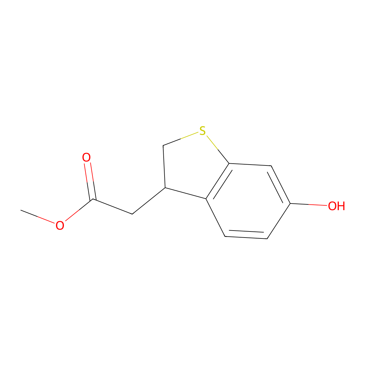 Methyl 2-(6-hydroxy-2,3-dihydrobenzo[b]thiophen-3-yl)acetate molecular structure, CAS 1380792-71-1