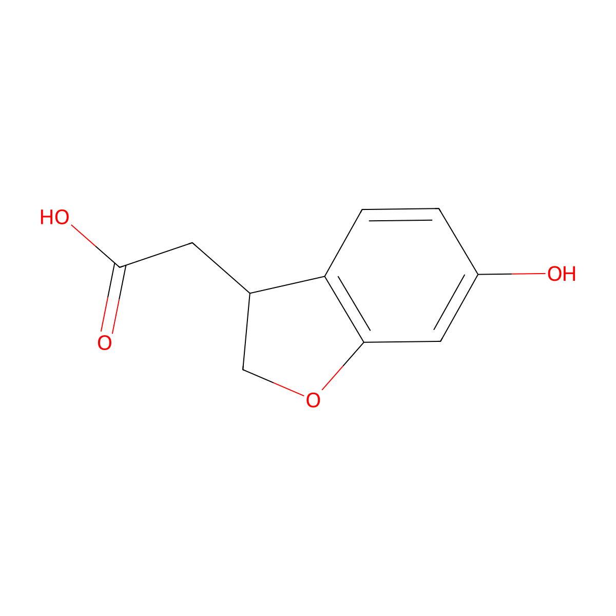 2-[(3R)-6-Hydroxy-2,3-dihydro-1-benzofuran-3-yl]acetic acid molecular structure, CAS 1380792-93-7