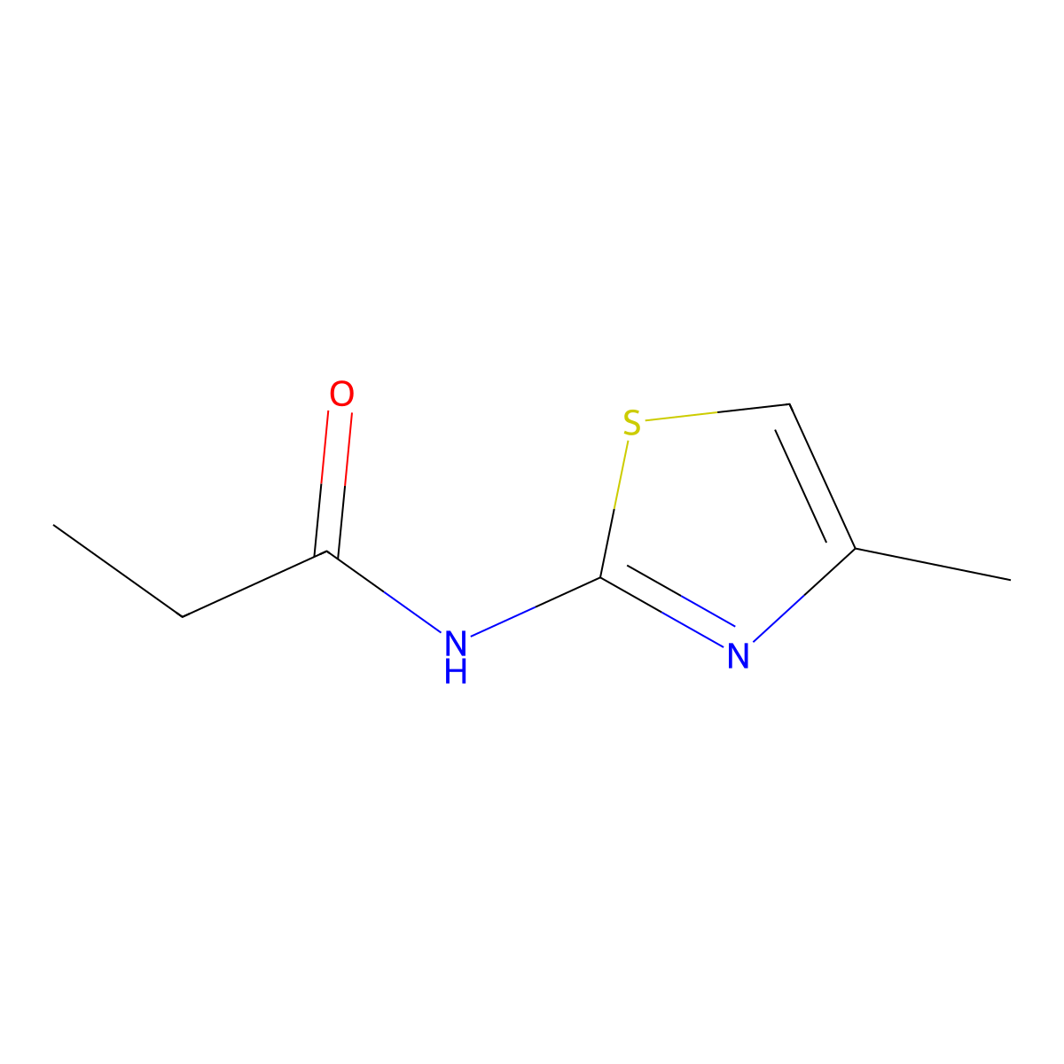 N-(4-methylthiazol-2-yl)propionamide molecular structure, CAS 13808-59-8
