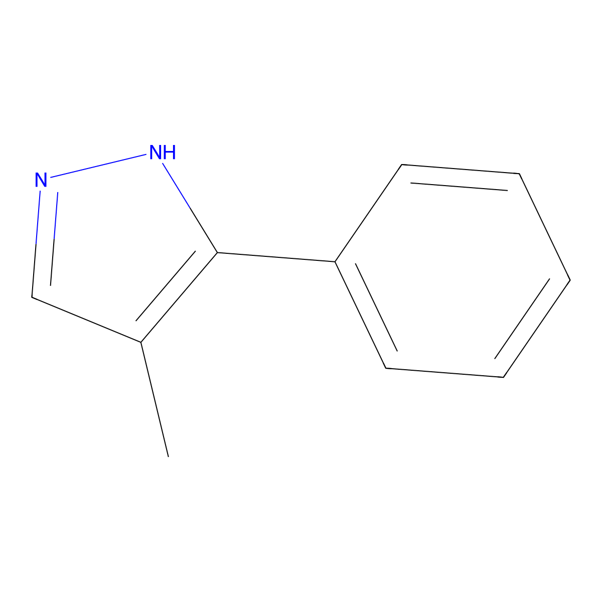 4-Methyl-3-phenyl-1H-pyrazole molecular structure, CAS 13808-62-3