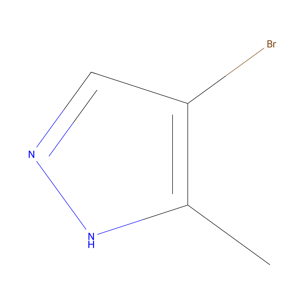 4-bromo-3-methyl-1H-pyrazole molecular structure, CAS 13808-64-5