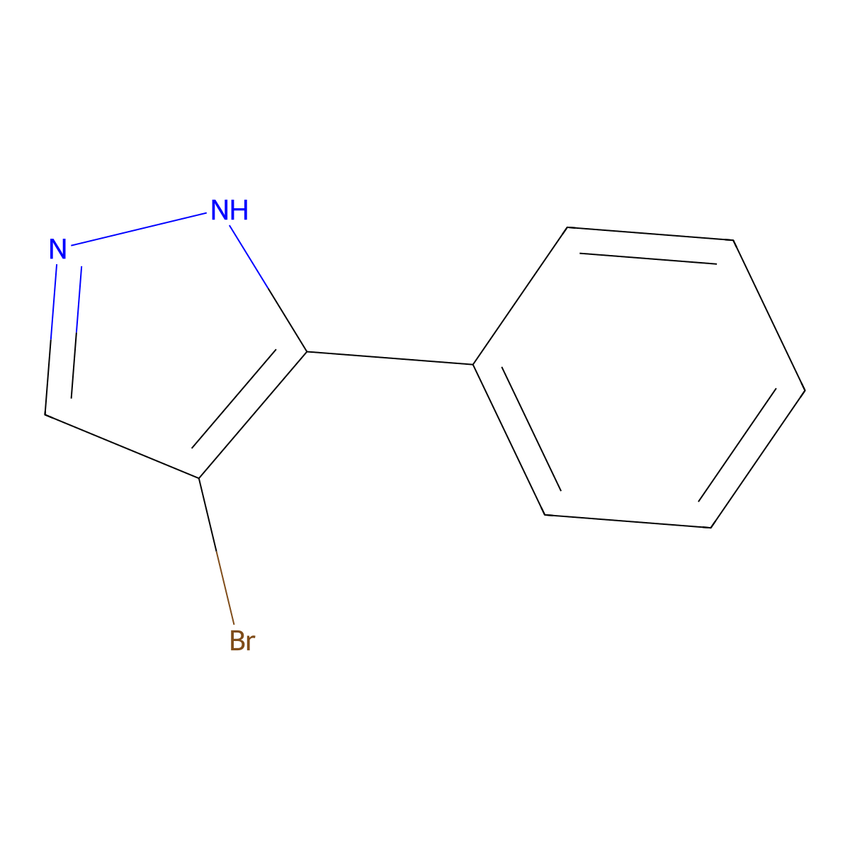 4-Bromo-3-phenyl-1H-pyrazole molecular structure, CAS 13808-65-6
