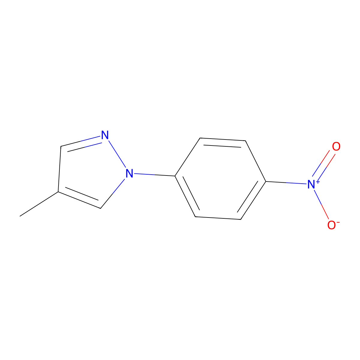4-Methyl-1-(4-nitrophenyl)-1H-pyrazole molecular structure, CAS 13808-73-6