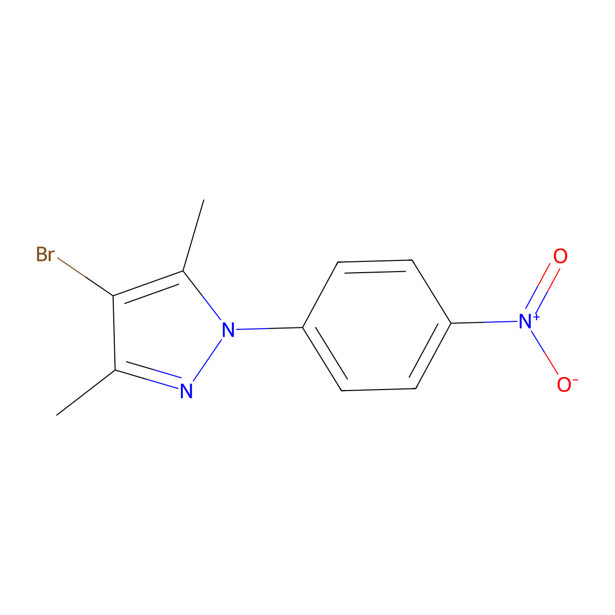 4-Bromo-3,5-dimethyl-1-(4-nitrophenyl)pyrazole molecular structure, CAS 13808-93-0