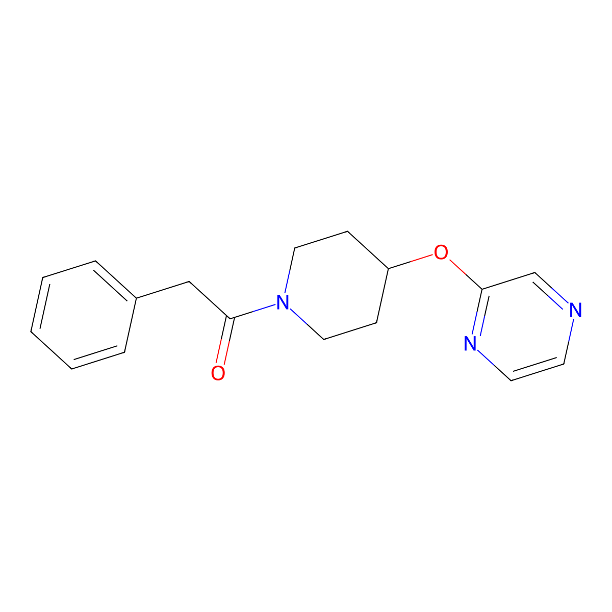 2-Phenyl-1-(4-(pyrazin-2-yloxy)piperidin-1-yl)ethanone molecular structure, CAS 1380824-59-8