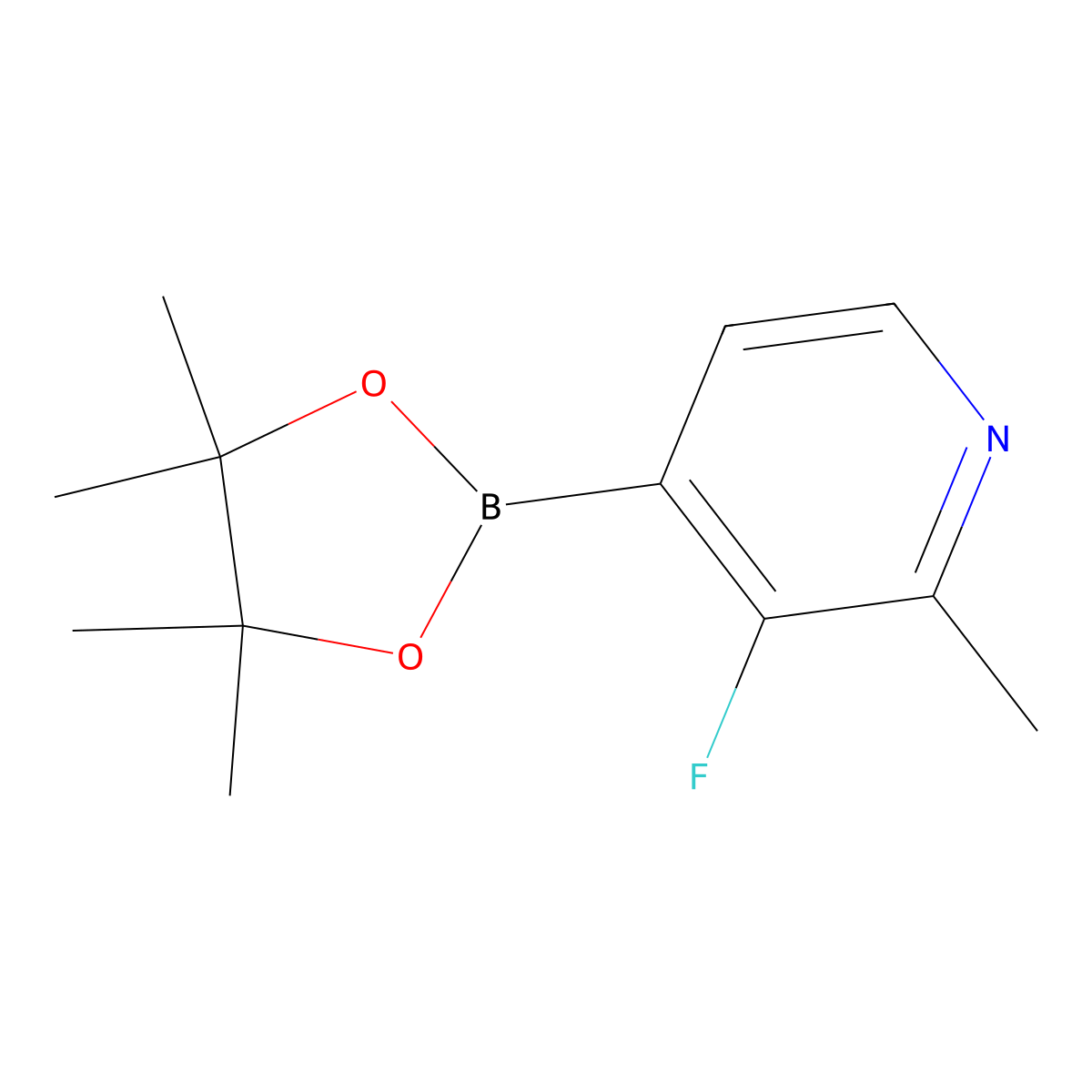 3-Fluoro-2-methyl-4-(4,4,5,5-tetramethyl-1,3,2-dioxaborolan-2-yl)pyridine hydrochloride molecular structure, CAS 1380837-21-7