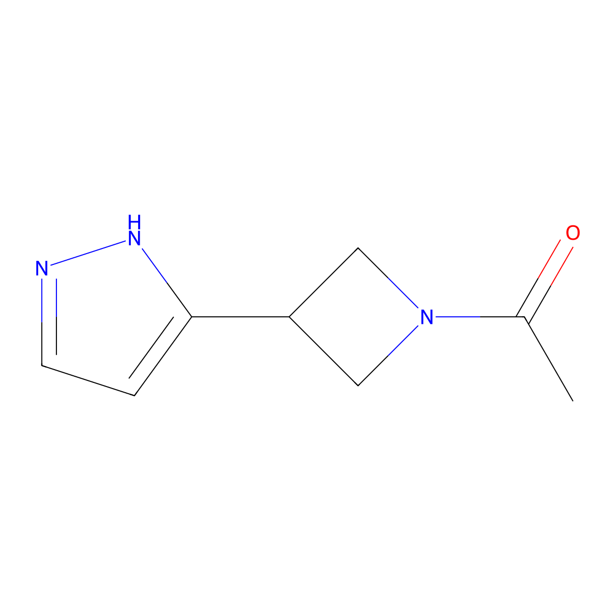 1-[3-(1H-pyrazol-3-yl)azetidin-1-yl]ethan-1-one molecular structure, CAS 1380841-11-1