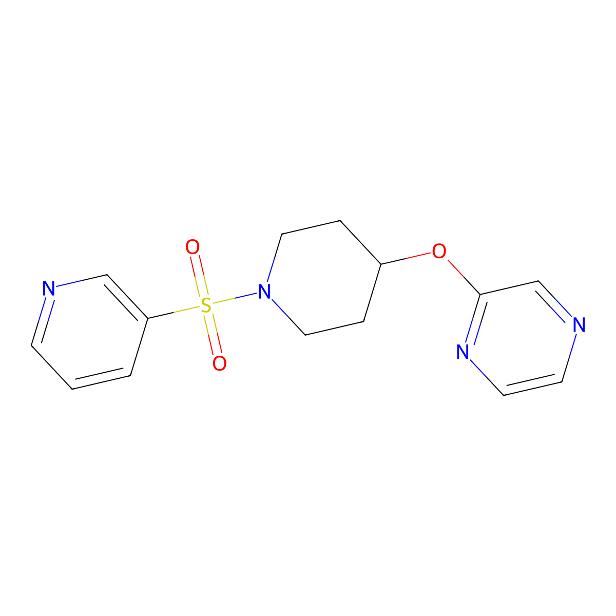 2-((1-(Pyridin-3-ylsulfonyl)piperidin-4-yl)oxy)pyrazine molecular structure, CAS 1380866-20-5