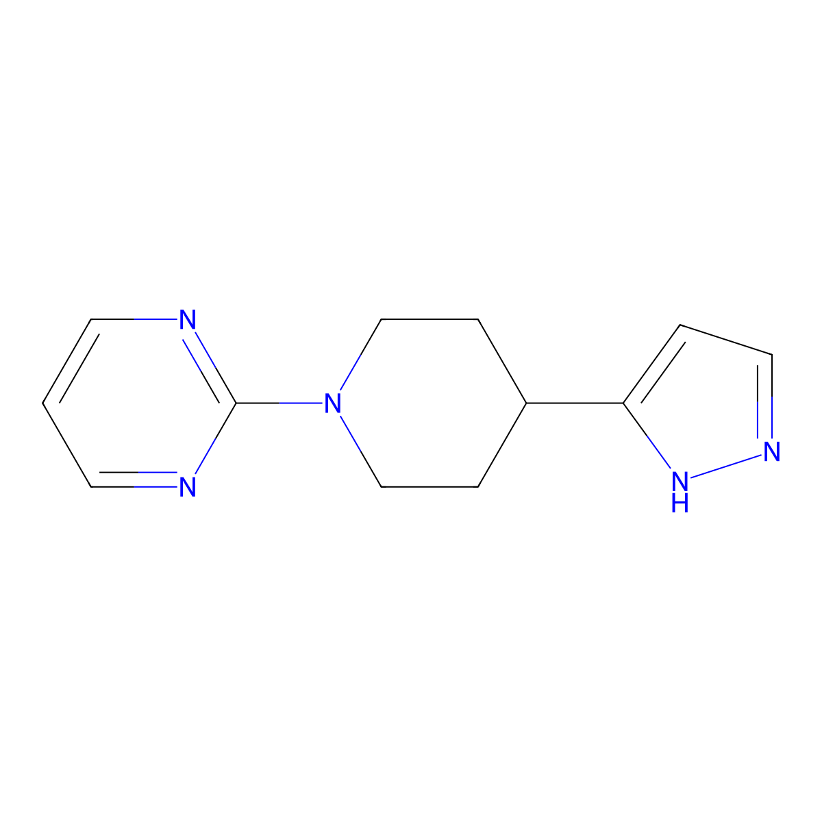 2-[4-(1H-Pyrazol-3-yl)-1-piperidinyl]pyrimidine molecular structure, CAS 1380890-51-6